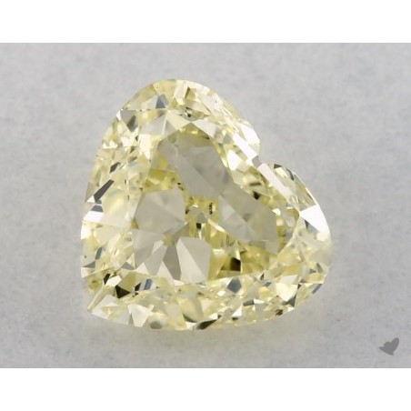 Diament o barwie fantazyjnej serce, 1ct, SI2, Fancy Light Yellow, GIA 2225449218