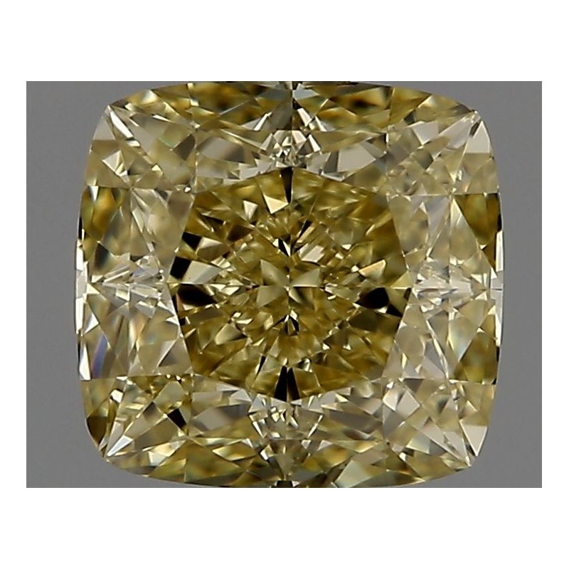 Diament o barwie fantazyjnej szlif poduszkowy brylantowy, 1.51ct, VVS2, Fancy Brownish Yellow, GIA 2185120025