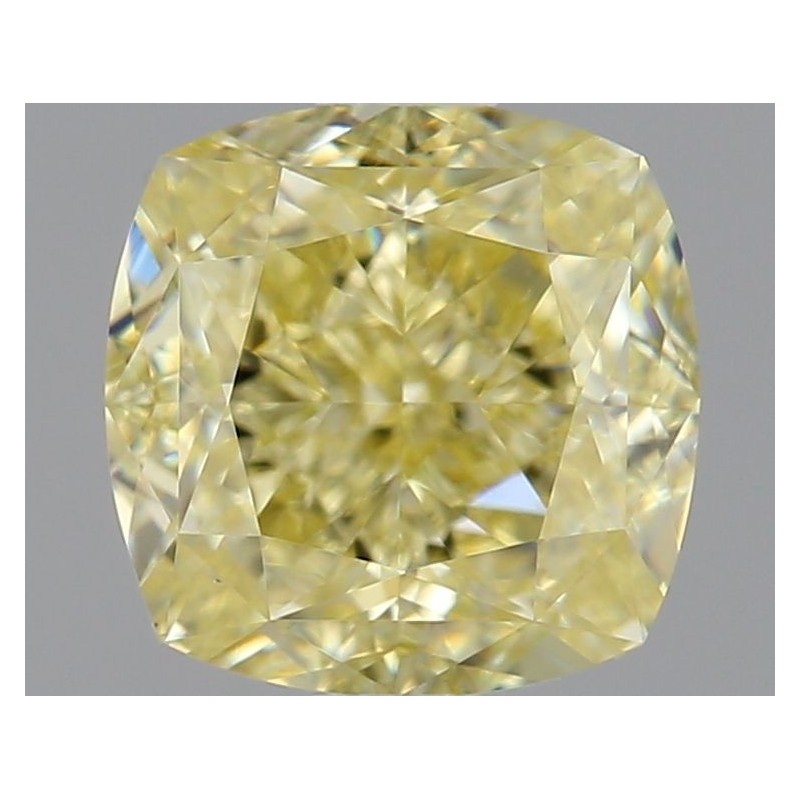 Diament o barwie fantazyjnej szlif poduszkowy brylantowy, 1.5ct, VS1, Fancy Yellow, GIA 1485743239