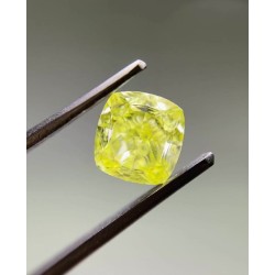 Diament o barwie fantazyjnej szlif poduszkowy modyfikowany, 1.01ct, SI1, Fancy Intense Yellow, GIA 5503401373
