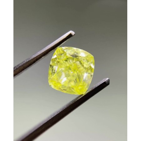 Diament o barwie fantazyjnej szlif poduszkowy modyfikowany, 1.01ct, SI1, Fancy Intense Yellow, GIA 5503401373