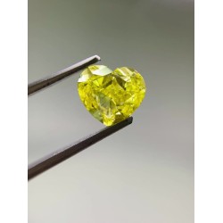 Diament o barwie fantazyjnej serce, 1ct, SI2, Fancy Vivid Yellow, GIA 1505552969
