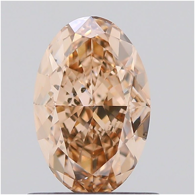 Diament o barwie fantazyjnej szlif owalny, 1ct, SI2, Fancy Orange Brown, GIA 2474706304