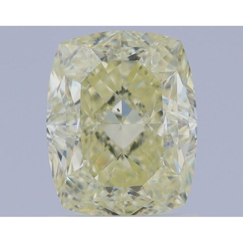 Diament o barwie fantazyjnej szlif poduszkowy brylantowy, 1.7ct, VS2, Fancy Light Yellow, GIA 7235100021