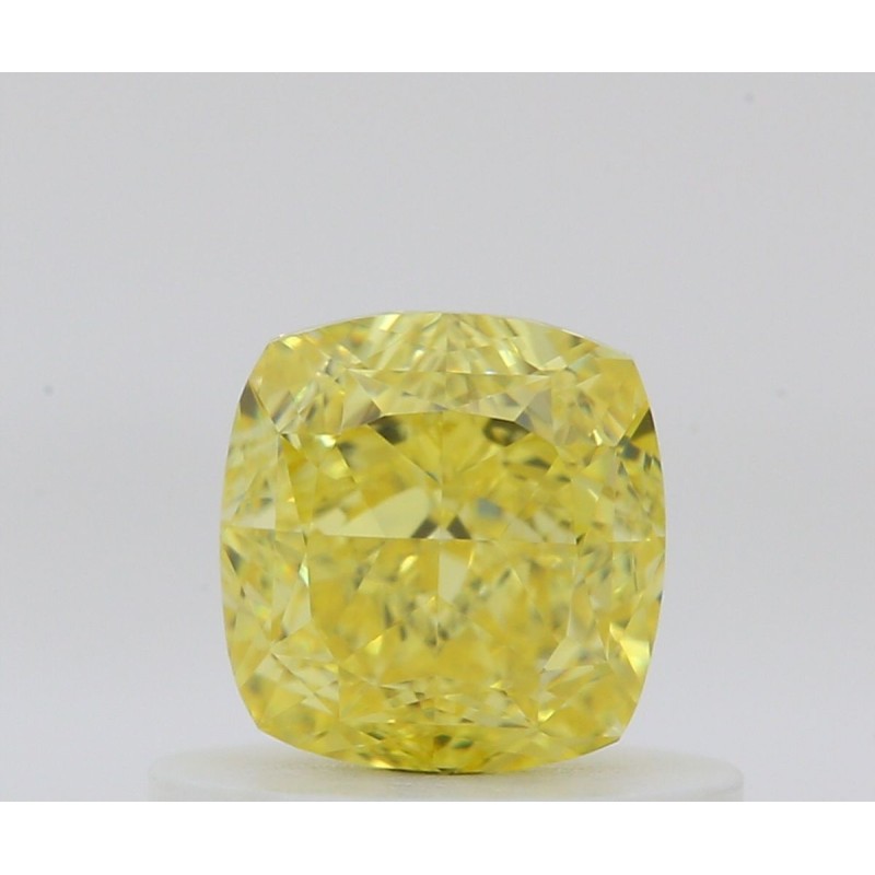 Diament o barwie fantazyjnej szlif poduszkowy brylantowy, 0.63ct, VVS1, Fancy Vivid Yellow, GIA 1473201956