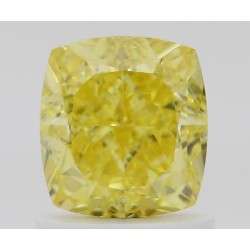 Diament o barwie fantazyjnej szlif poduszkowy brylantowy, 1.28ct, VS1, Fancy Vivid Yellow, GIA 7488337870