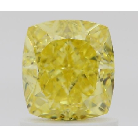 Diament o barwie fantazyjnej szlif poduszkowy brylantowy, 1.28ct, VS1, Fancy Vivid Yellow, GIA 7488337870