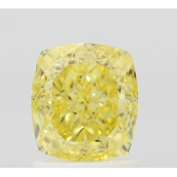Diament o barwie fantazyjnej szlif poduszkowy brylantowy, 1.52ct, VS1, Fancy Intense Yellow, GIA 3515504871