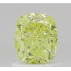 Diament o barwie fantazyjnej szlif poduszkowy brylantowy, 1.03ct, VS1, Fancy Intense Green Yellow, GIA 2497280386