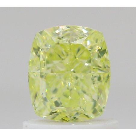 Diament o barwie fantazyjnej szlif poduszkowy brylantowy, 1.03ct, VS1, Fancy Intense Green Yellow, GIA 2497280386