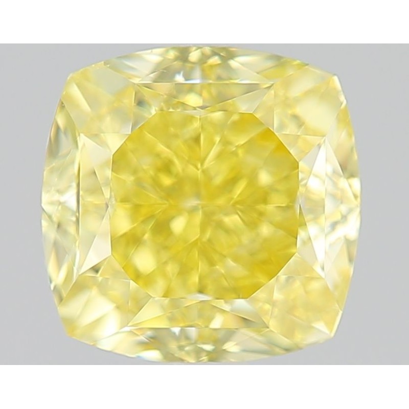 Diament o barwie fantazyjnej szlif poduszkowy brylantowy, 2ct, VS2, Fancy Intense Yellow, GIA 2504031439
