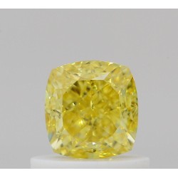 Diament o barwie fantazyjnej szlif poduszkowy brylantowy, 0.75ct, VVS1, Fancy Vivid Yellow, GIA 6495783854