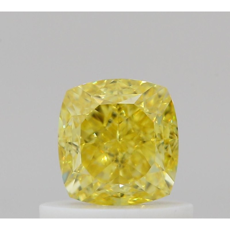 Diament o barwie fantazyjnej szlif poduszkowy brylantowy, 0.75ct, VVS1, Fancy Vivid Yellow, GIA 6495783854
