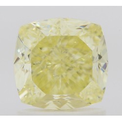 Diament o barwie fantazyjnej szlif poduszkowy brylantowy, 1.6ct, VS1, Fancy Light Yellow, GIA 6515995457