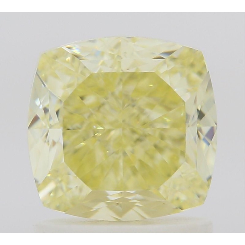 Diament o barwie fantazyjnej szlif poduszkowy brylantowy, 1.6ct, VS1, Fancy Light Yellow, GIA 6515995457