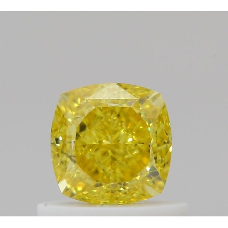 Diament o barwie fantazyjnej szlif poduszkowy brylantowy, 0.75ct, VVS2, Fancy Vivid Yellow, GIA 6492987929
