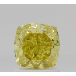 Diament o barwie fantazyjnej szlif poduszkowy modyfikowany, 1.37ct, VS1, Fancy Intense Yellow, GIA 7506219492