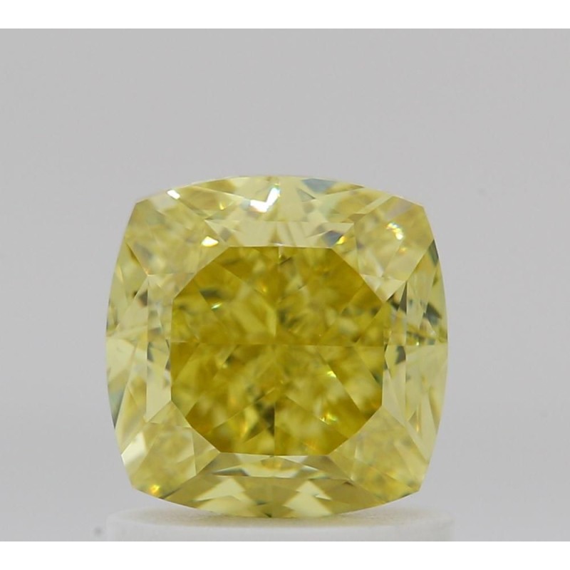 Diament o barwie fantazyjnej szlif poduszkowy modyfikowany, 1.37ct, VS1, Fancy Intense Yellow, GIA 7506219492