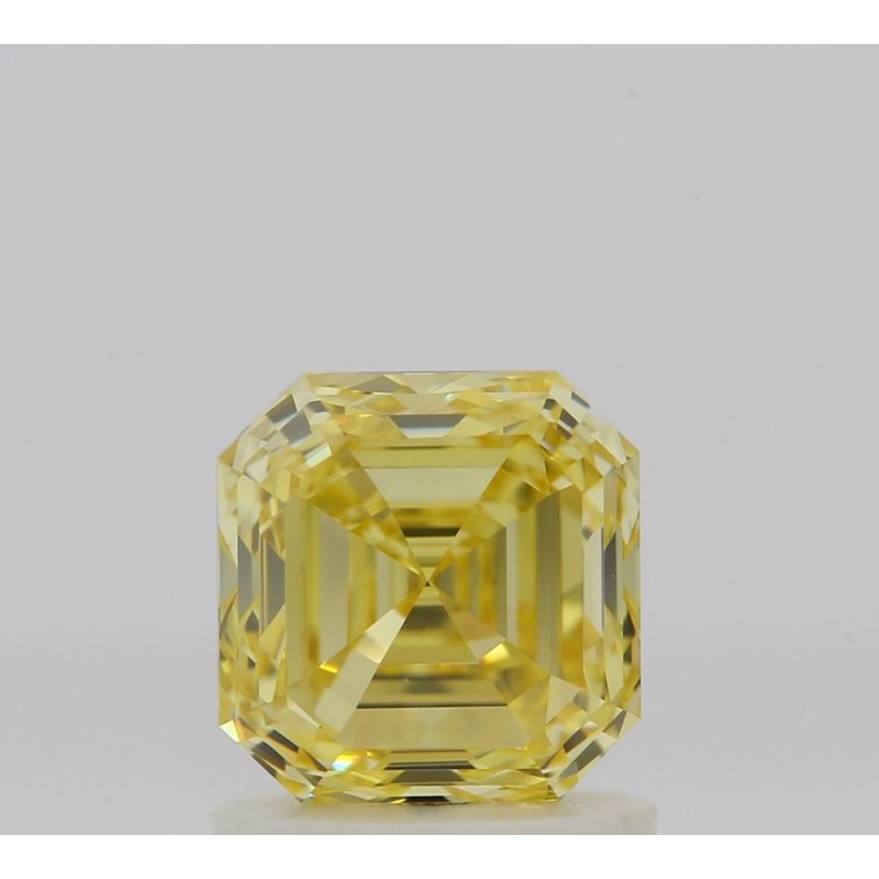 Diament o barwie fantazyjnej szlif szmaragdowy kwadratowy, 1.2ct, VS1, Fancy Intense Yellow, GIA 2516348303