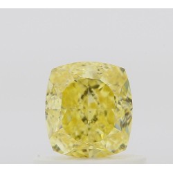 Diament o barwie fantazyjnej szlif poduszkowy brylantowy, 0.66ct, VS2, Fancy Intense Yellow, GIA 6512703515