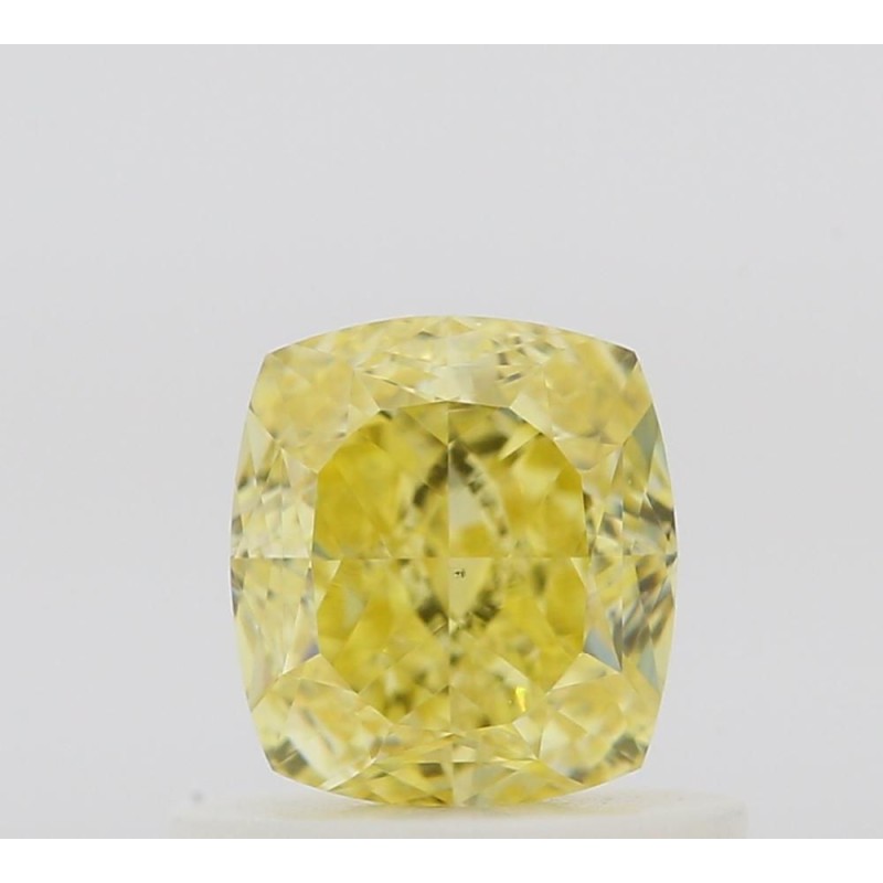 Diament o barwie fantazyjnej szlif poduszkowy brylantowy, 0.66ct, VS2, Fancy Intense Yellow, GIA 6512703515