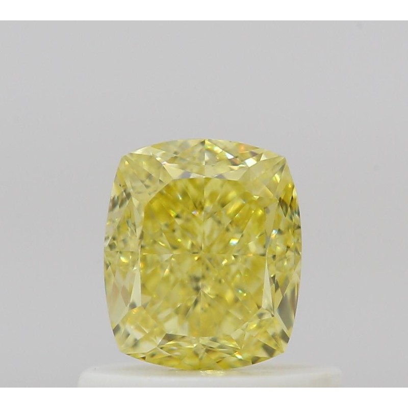 Diament o barwie fantazyjnej szlif poduszkowy brylantowy, 0.7ct, VS1, Fancy Intense Yellow, GIA 6521538442