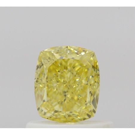 Diament o barwie fantazyjnej szlif poduszkowy brylantowy, 0.7ct, VS1, Fancy Intense Yellow, GIA 6521538442