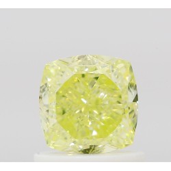 Diament o barwie fantazyjnej szlif poduszkowy brylantowy, 1ct, VS2, Fancy Green Yellow, GIA 2517631767