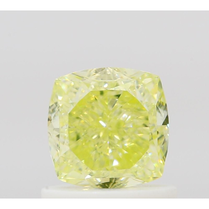 Diament o barwie fantazyjnej szlif poduszkowy brylantowy, 1ct, VS2, Fancy Green Yellow, GIA 2517631767