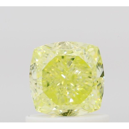 Diament o barwie fantazyjnej szlif poduszkowy brylantowy, 1ct, VS2, Fancy Green Yellow, GIA 2517631767