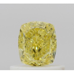 Diament o barwie fantazyjnej szlif poduszkowy brylantowy, 0.58ct, VVS1, Fancy Intense Yellow, GIA 1525419705