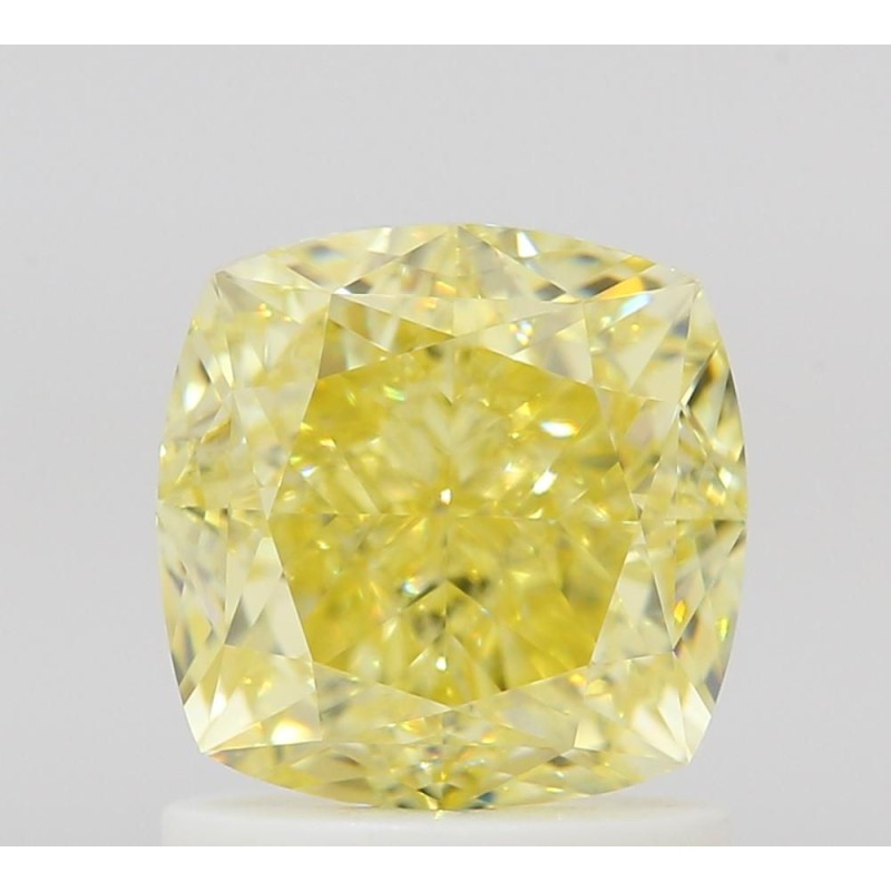 Diament o barwie fantazyjnej szlif poduszkowy brylantowy, 1.51ct, VS1, Fancy Intense Yellow, GIA 6512801586