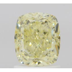 Diament o barwie fantazyjnej szlif poduszkowy brylantowy, 1.53ct, VVS1, Fancy Light Yellow, GIA 6522440928