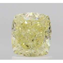 Diament o barwie fantazyjnej szlif poduszkowy brylantowy, 1.5ct, VVS1, Fancy Light Yellow, GIA 1529490655