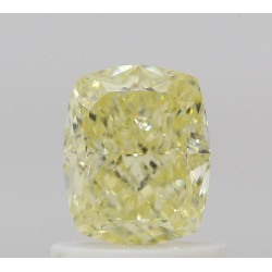 Diament o barwie fantazyjnej szlif poduszkowy brylantowy, 1ct, SI1, Fancy Light Yellow, GIA 2524674666