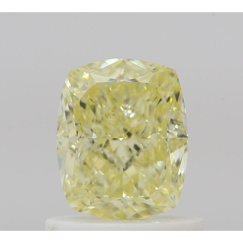 Diament o barwie fantazyjnej szlif poduszkowy brylantowy, 1ct, SI1, Fancy Light Yellow, GIA 2524674666