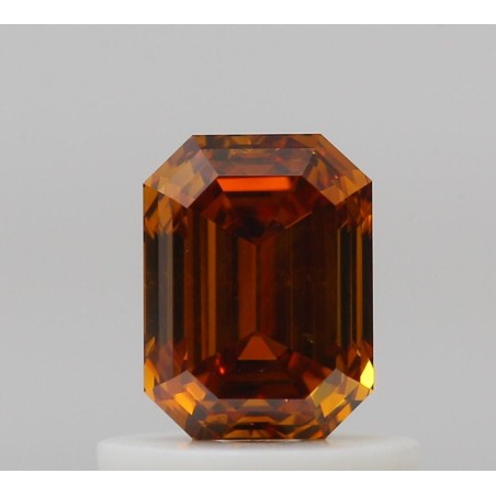 Diament o barwie fantazyjnej szlif szmaragdowy, 0.71ct, SI2, Fancy Deep Orange, GIA 6521855780