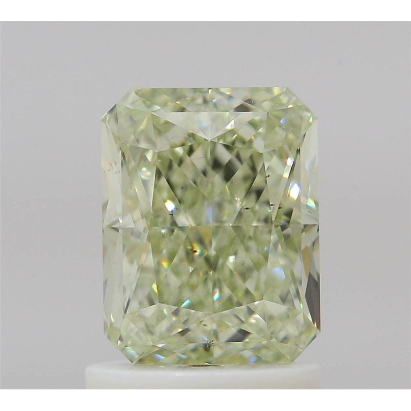 Diament o barwie fantazyjnej radiant, 1.52ct, SI1, Fancy Light Yellow Green, GIA 2231682878