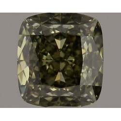 Diament o barwie fantazyjnej szlif poduszkowy brylantowy, 1.15ct, SI2, Fancy Dark Yellowish Green, GIA 6425097320