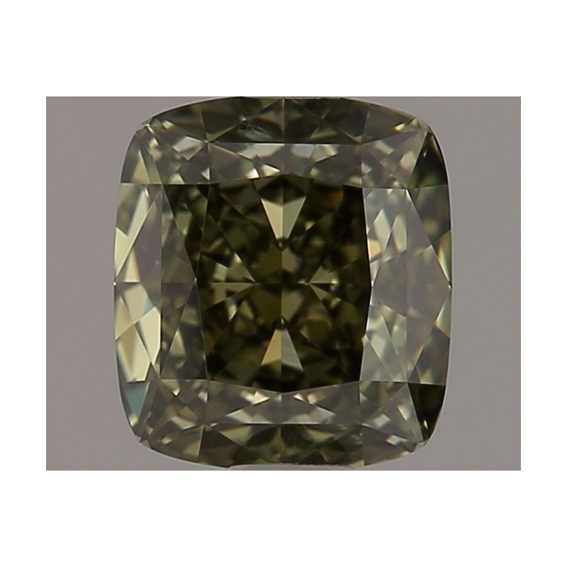 Diament o barwie fantazyjnej szlif poduszkowy brylantowy, 1.15ct, SI2, Fancy Dark Yellowish Green, GIA 6425097320