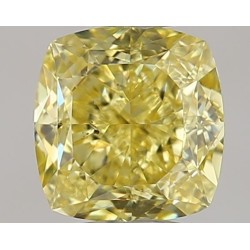 Diament o barwie fantazyjnej szlif poduszkowy brylantowy, 0.65ct, SI1, Fancy Intense Yellow, GIA 2466667263