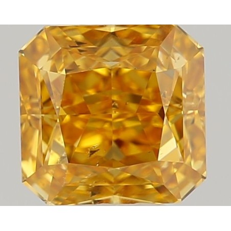 Diament o barwie fantazyjnej szlif radiant kwadratowy, 0.51ct, SI2, Fancy Vivid Orange Yellow, GIA 5476682519