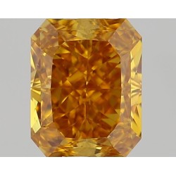 Diament o barwie fantazyjnej radiant, 0.71ct, VS2, Fancy Vivid Yellow Yellow Orange, GIA 2477633552