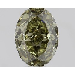 Diament o barwie fantazyjnej szlif owalny, 0.7ct, SI1, Fancy Dark Gray Yellowish Green, GIA 6485111118