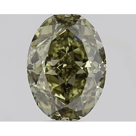 Diament o barwie fantazyjnej szlif owalny, 0.7ct, SI1, Fancy Dark Gray Yellowish Green, GIA 6485111118
