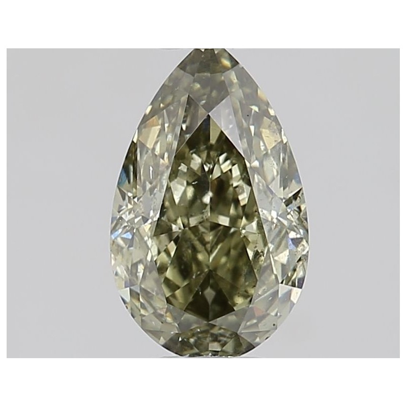 Diament o barwie fantazyjnej szlif gruszkowy, 0.78ct, SI2, Fancy Dark Gray Yellowish Green, GIA 7481111131 Diament o barwie fantazyjnej szlif gruszkowy, 0.78ct, SI2, Fancy Dark Gray Yellowish Green, GIA 7481111131