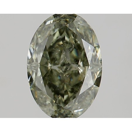 Diament o barwie fantazyjnej szlif owalny, 0.9ct, SI2, Fancy Dark Gray Green, GIA 7486224216