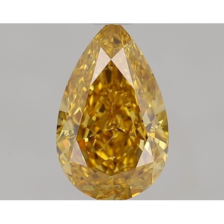 Diament o barwie fantazyjnej szlif gruszkowy, 0.71ct, SI2, Fancy Deep Orangey Yellow, GIA 6505129285