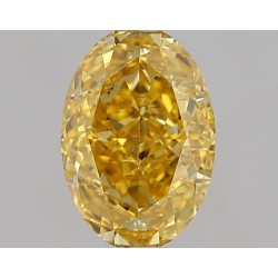 Diament o barwie fantazyjnej szlif owalny, 0.7ct, SI2, Fancy Vivid Orangey Yellow, GIA 2508228192