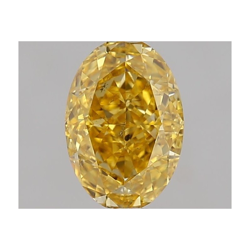 Diament o barwie fantazyjnej szlif owalny, 0.7ct, SI2, Fancy Vivid Orangey Yellow, GIA 2508228192